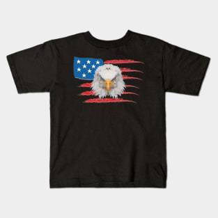 Low Poly Eagle Wild Animal USA Kids T-Shirt